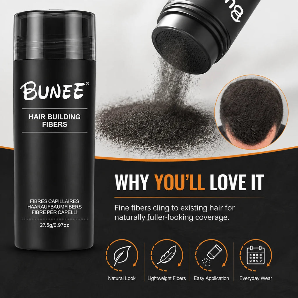 BUNEE Hair Fiber 27.5g ¨C 5-Second Application, Instant Volume & Thickness, Natural Hair Cover for Thinning Spots - AliExpress 66