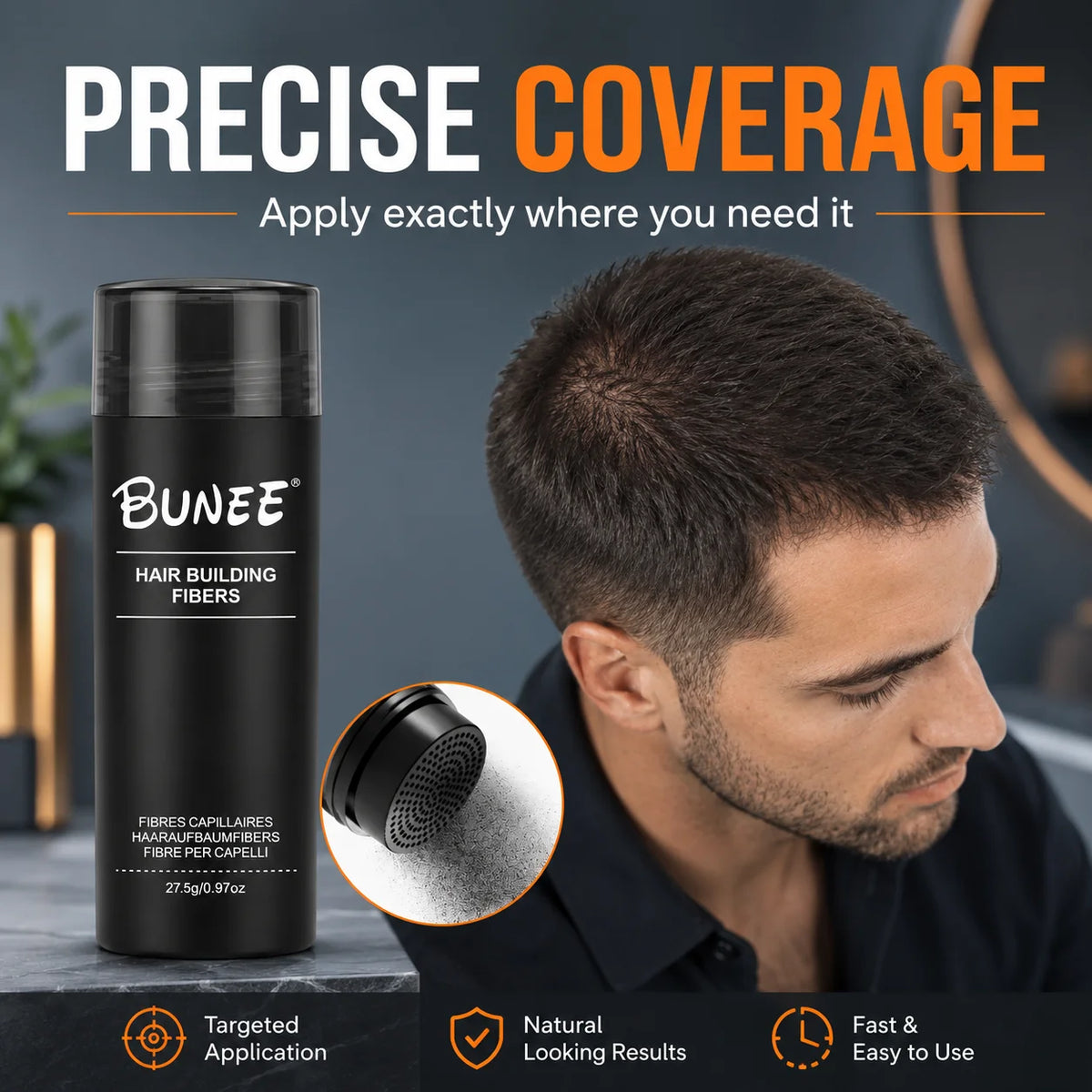 BUNEE Hair Fiber 27.5g ¨C 5-Second Application, Instant Volume & Thickness, Natural Hair Cover for Thinning Spots - AliExpress 66