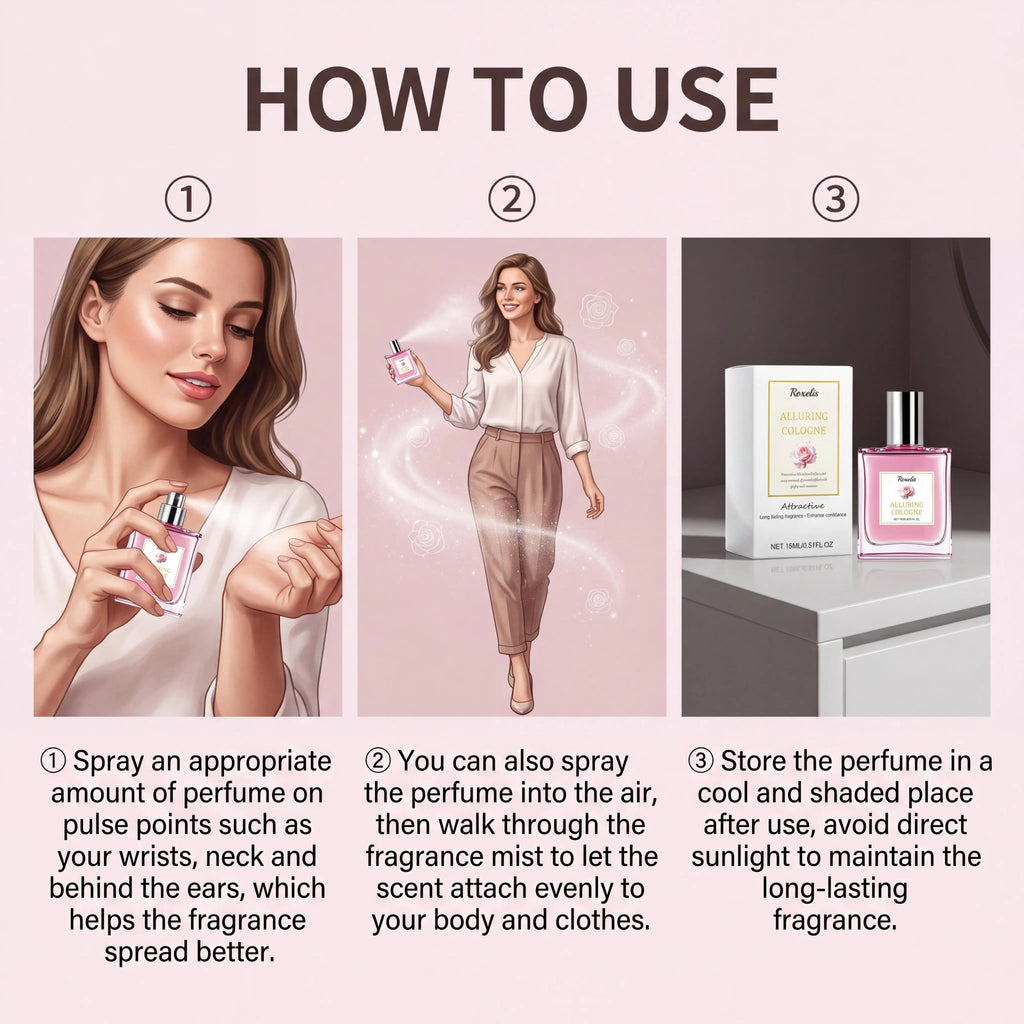 Roxelis Alluring Rose Pheromone Perfume Long Lasting Fragrance Enhances Charm Attraction Deepens Appeal Suitable For Any Occasion Body Mist Spray