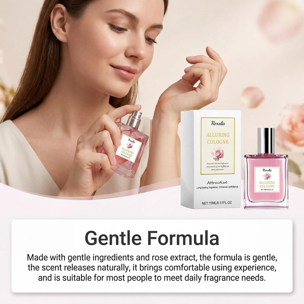 Roxelis Alluring Rose Pheromone Perfume Long Lasting Fragrance Enhances Charm Attraction Deepens Appeal Suitable For Any Occasion Body Mist Spray