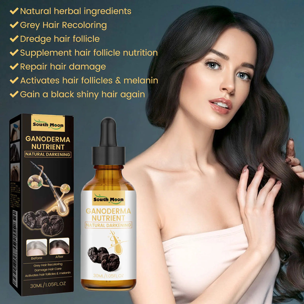 Anti Gray Hair Serum Hair Blackening Natural Color Repair Anti Loss Moisturizing Scalp Care Gray White Hair Treatment Essence - AliExpress 66