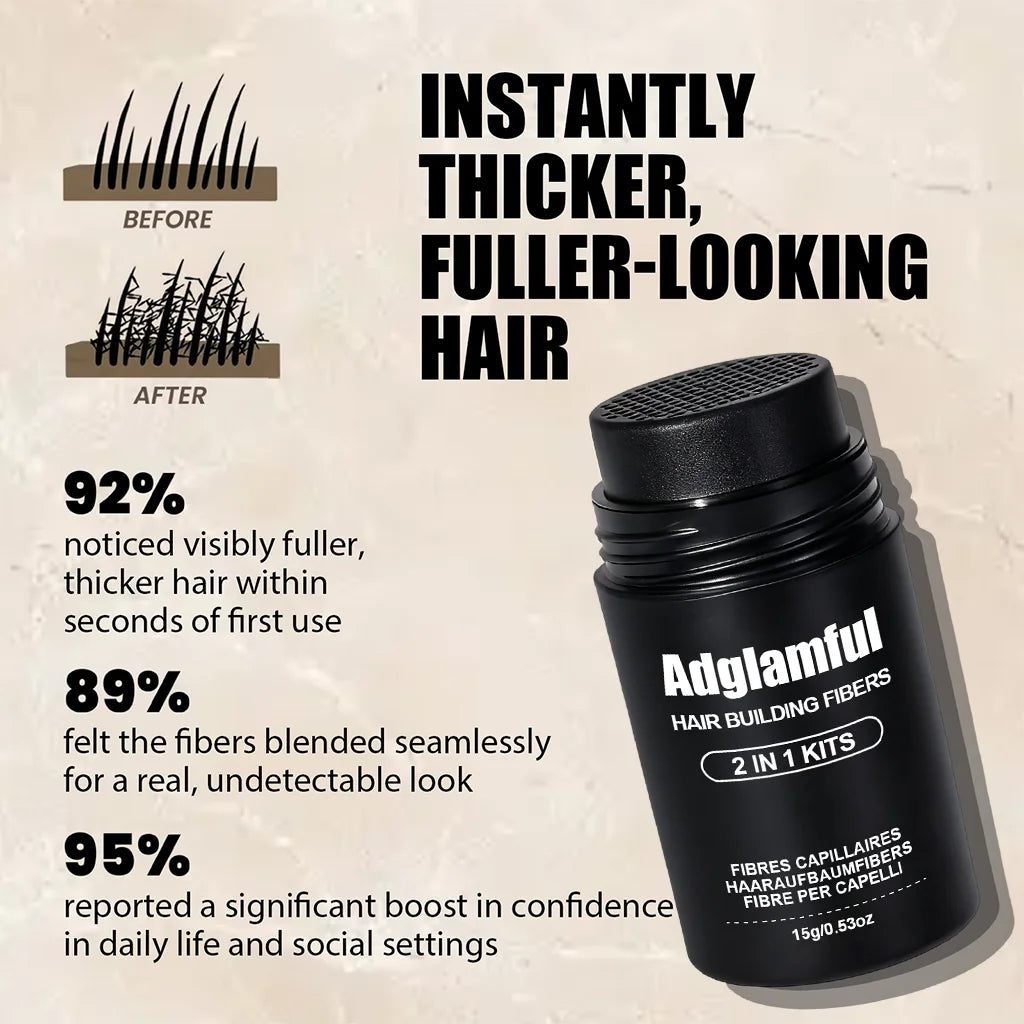 Adglamful Hair Fiber Kit: 2 Fiber Powders + Spray Bottle for Instant Thickening & Volume ¨C Quick 30 Sec Styling - AliExpress 66