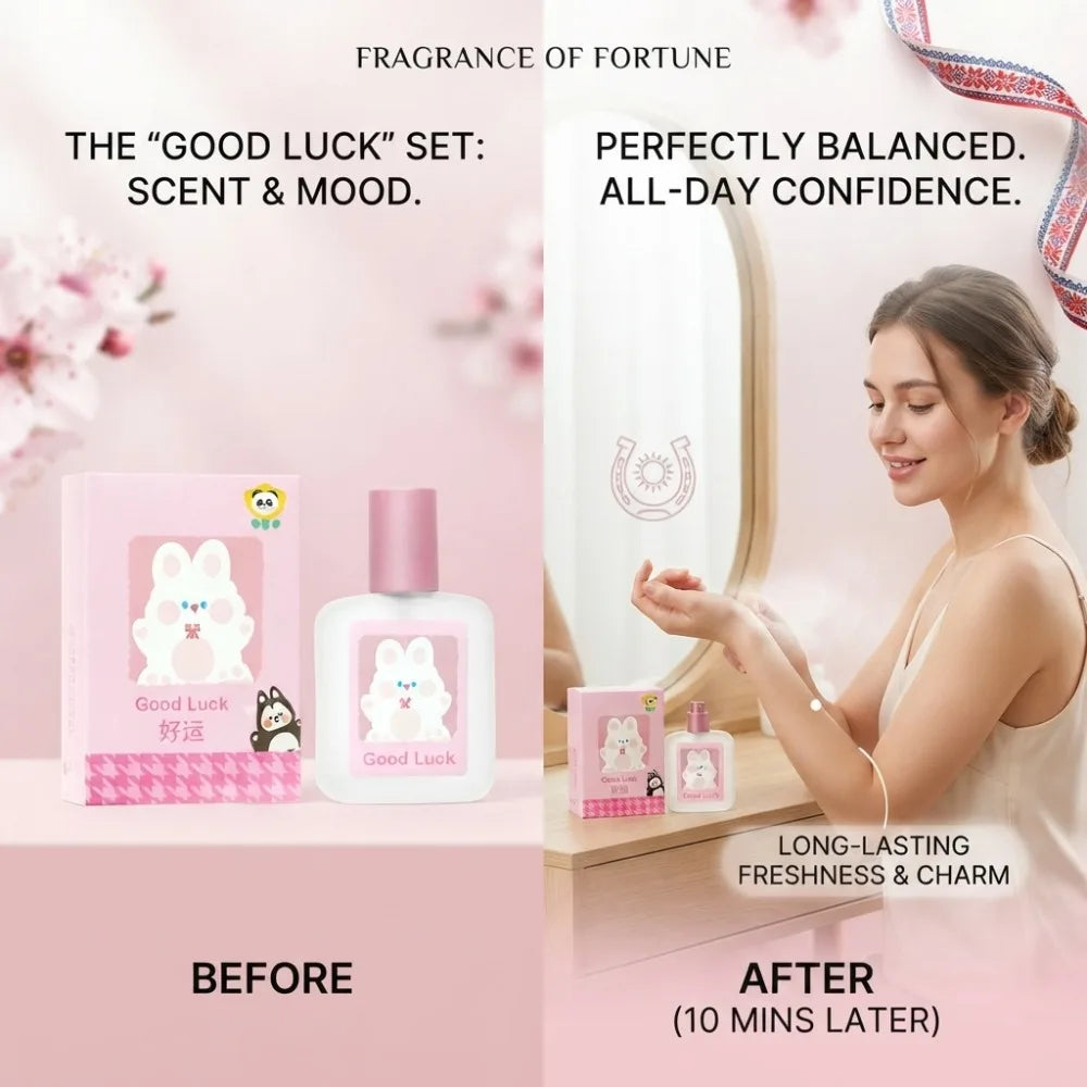 30ML Khaki Girl Good Luck Rabbit Perfume Eau De Toilette Clean Soft Long Lasting Cotton Floral Fragrance For Women Daily Use