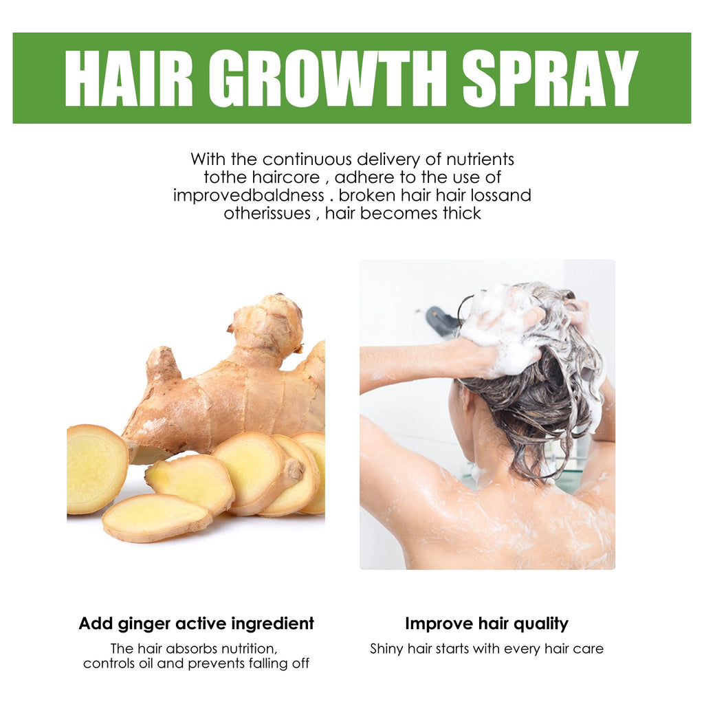 Fast Hair Growth Spray Anti-Baldness Thickening Growing Moisturize Smooth Hair Repair Split Frizz Ginger Scalp Treatment Essence - AliExpress 66