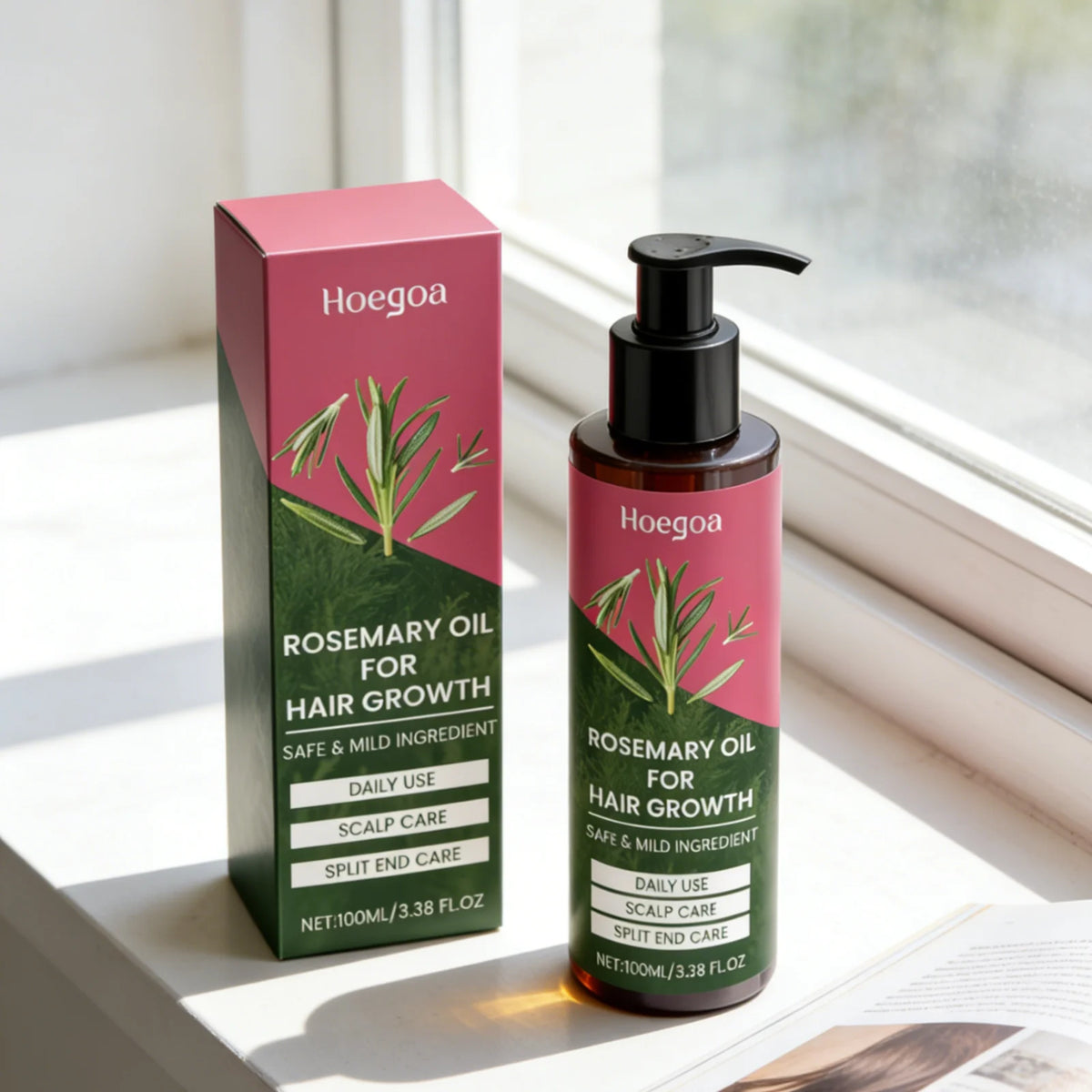 Hoegoa Rosemary Oil Stimulate Hair Growth Strengthen Hair Roots Deep Moisturizing Repair Split Ends Natural Scalp Care Oil 100ml - AliExpress 66