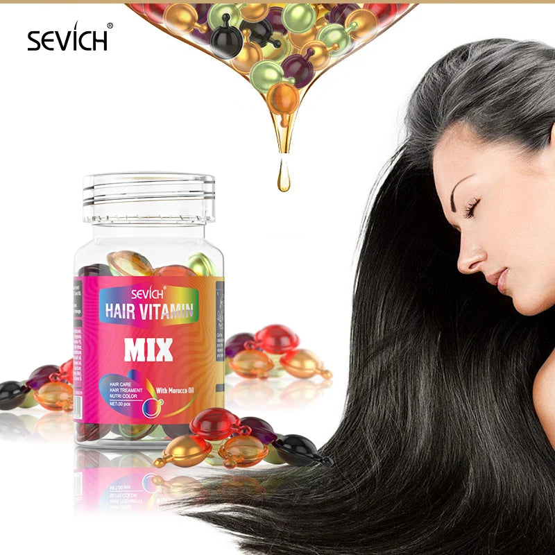 30Pcs Anti Hair Loss Hair Vitamin Capsule Oil Keratin Complex Oil Smooth Silky Hair Serum Hair Mask Repair Frizz Damaged Sevich - AliExpress 66