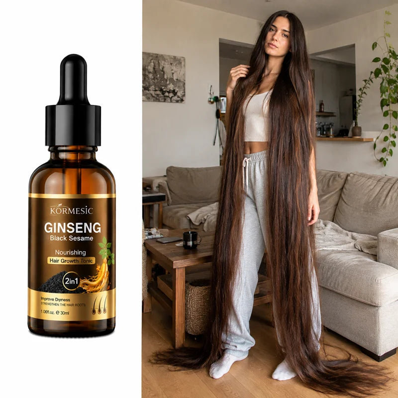Black Sesame Ginseng Hair Growth Serum, Faster Hair Growth, Thicker & Longer Hair, Anti Hair Loss, Hair Regrowth Alopecia Areata - AliExpress 66