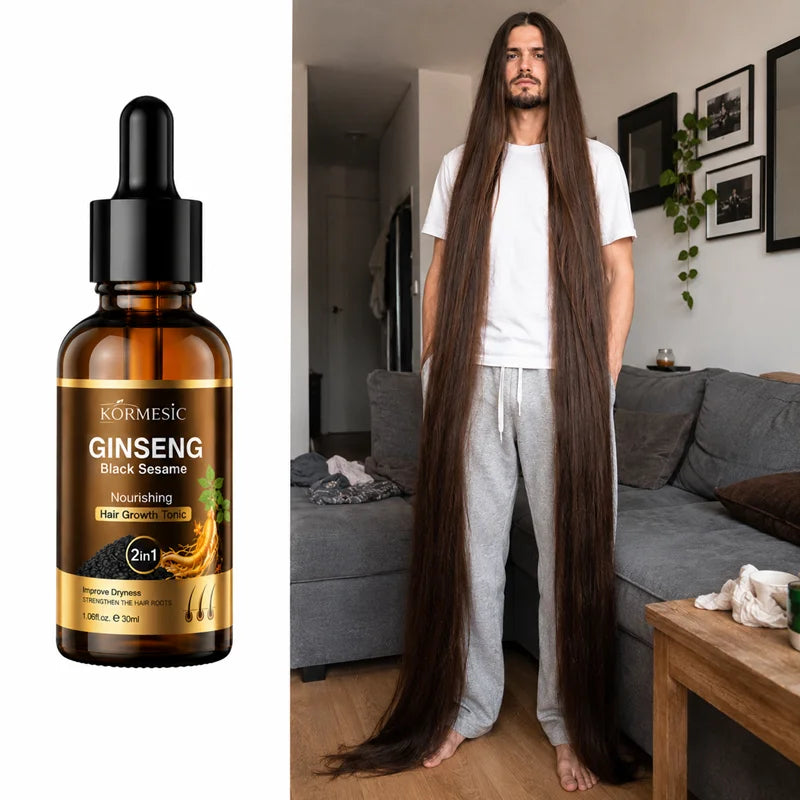 Black Sesame Ginseng Hair Growth Serum, Faster Hair Growth, Thicker & Longer Hair, Anti Hair Loss, Hair Regrowth Alopecia Areata - AliExpress 66