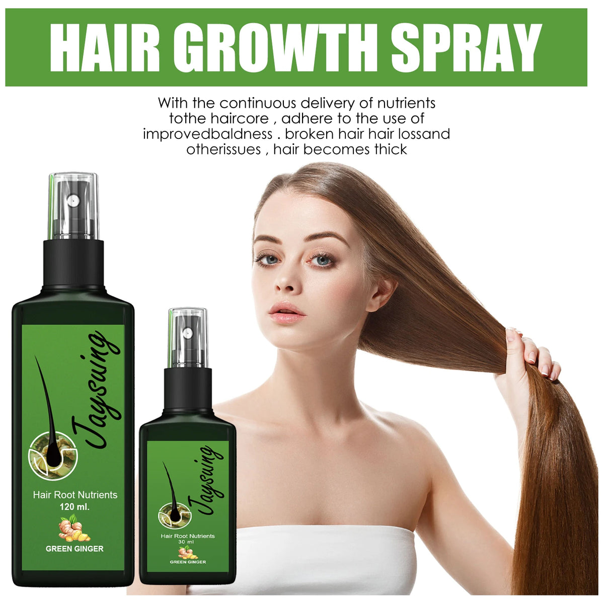 Fast Hair Growth Spray Anti-Baldness Thickening Growing Moisturize Smooth Hair Repair Split Frizz Ginger Scalp Treatment Essence - AliExpress 66