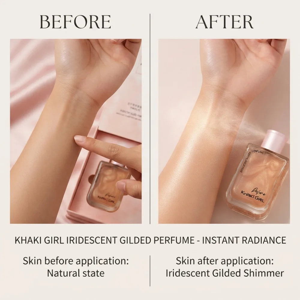 Iridescent Gilded Perfume for Women 50ml EDT Shimmering Golden Liquid Long Lasting Sweet Floral Musk Fragrance Elegant Gift