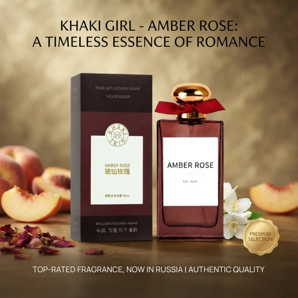 Amber Rose Perfume for Women 50ml EDT Long Lasting Floral Fruity Musk with Peach Jasmine Middle Notes Sophisticated Fragrance