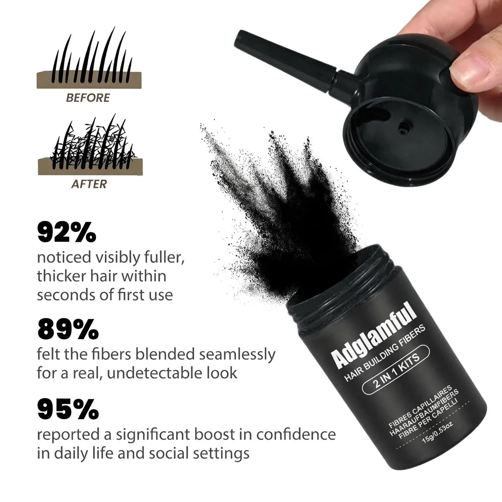Adglamful Hair Fibers (15g) ¨C 10sec Instant Volume, Spray Applicator for Thinning Hair | Invisible & Even Coverage - AliExpress 66