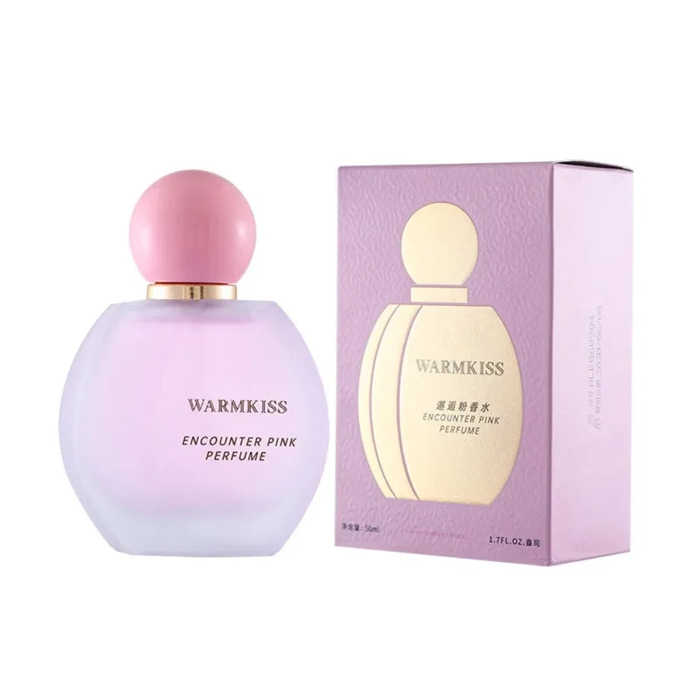 50ml Encounter Pink Women Perfume Long Lasting Mild Sweet Floral Light Scent Frosted Round Bottle Girly Daily Dating Fragrance