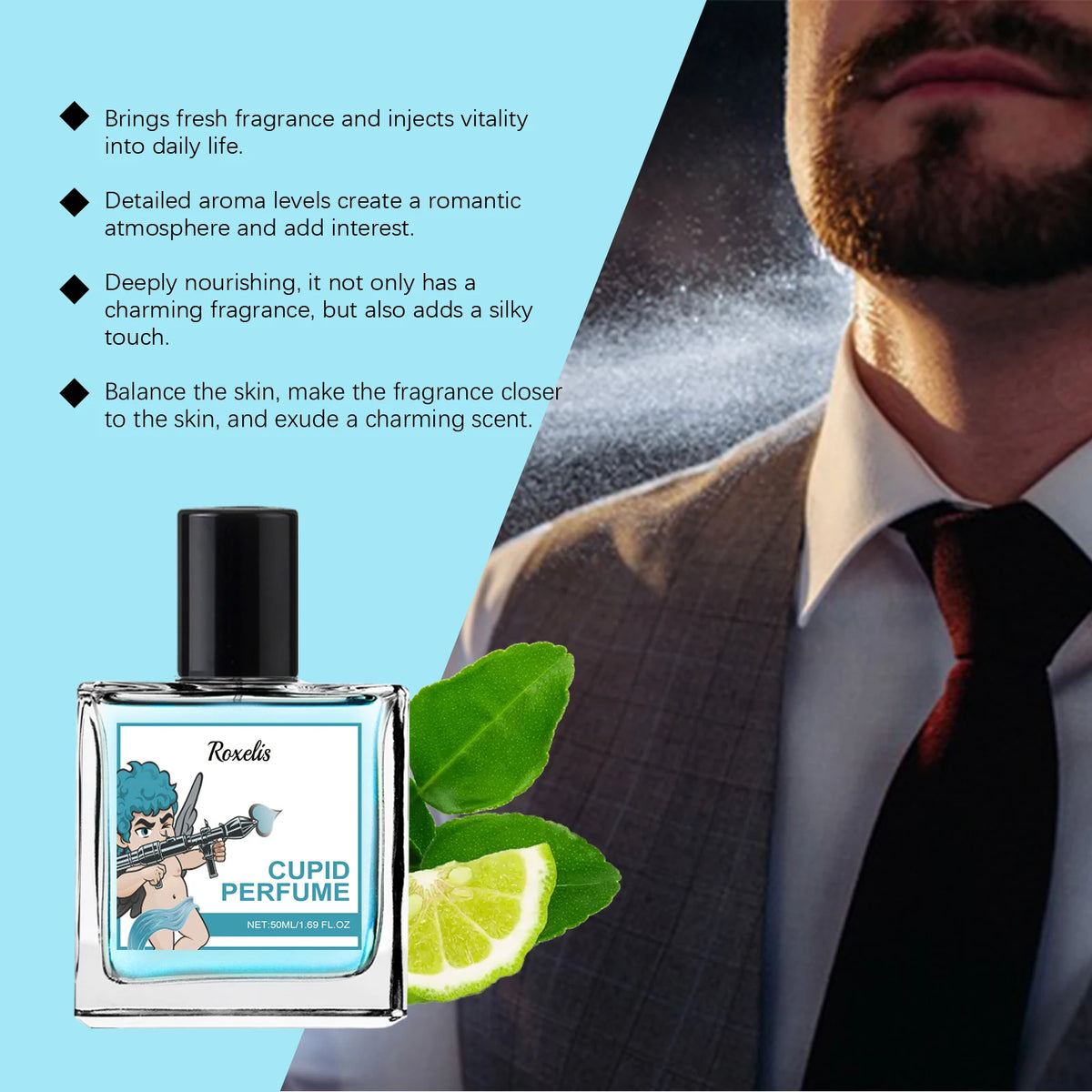 Cupid Perfume for Men,Pheromones fragrance&Natural Plant Extract Scent Base,Long Lasting Scent Formula&Cupid Vibe Perfume, Enhance Social Charm,Fresh Aquatic Woody Unisex Fragrance&50ml Portable Square Bottle,Ideal for All Scenarios - AliExpress 66