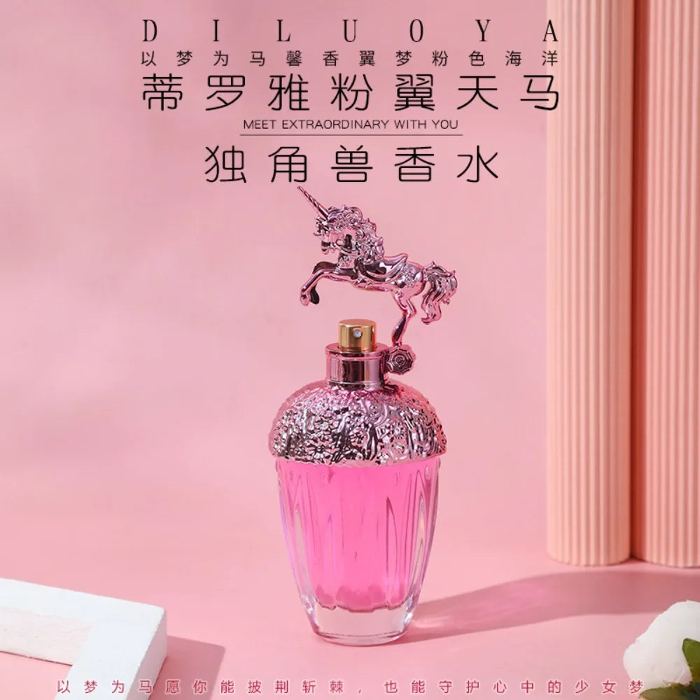 80ML Pink Wing Pegasus Perfume Fresh Elegant Floral Woody Long Lasting Fragrance Fantasy Design EDT For Women Daily Use & Gift