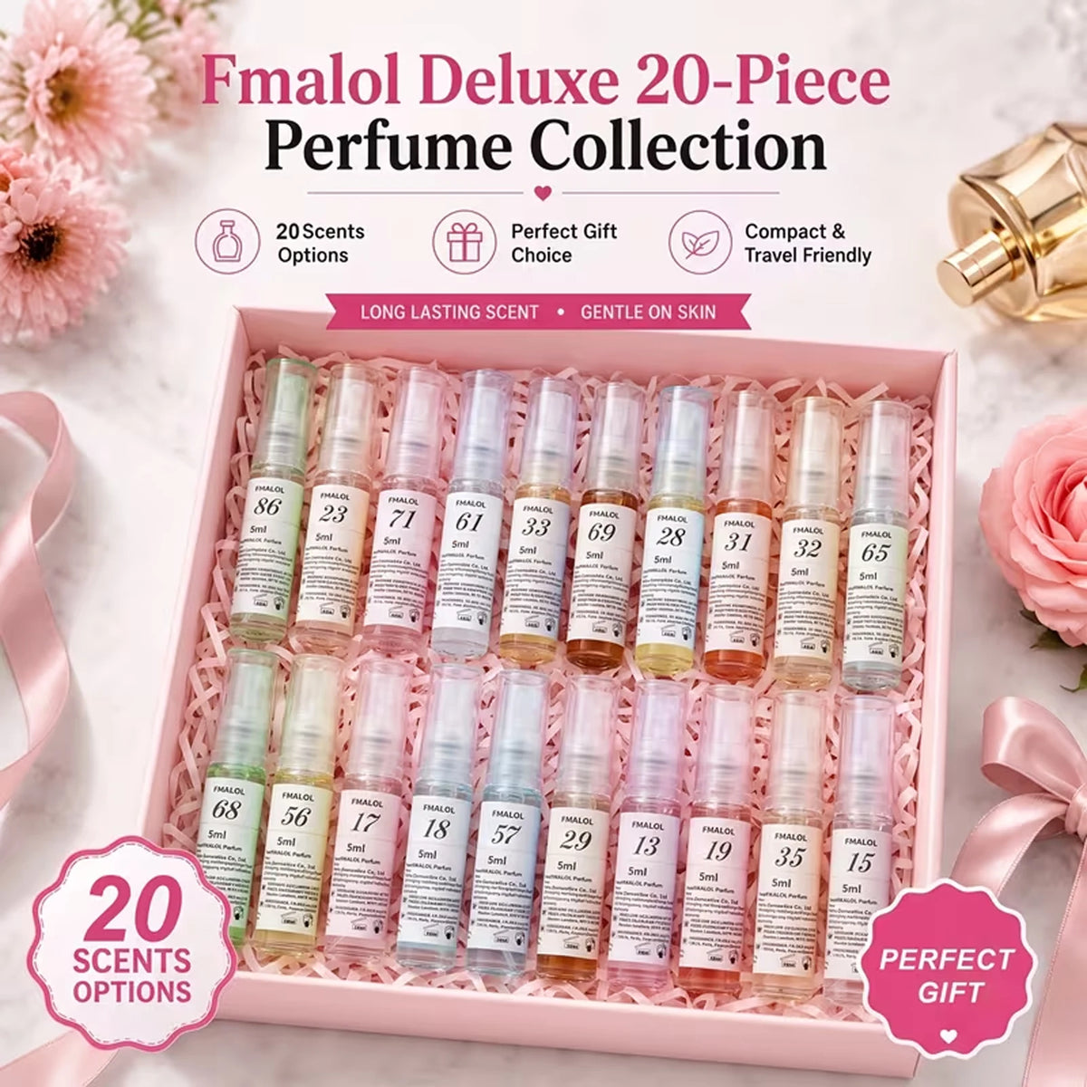 20PCS Of Long-lasting, High-concentration Mini Perfume Sprays for Women - Perfect for Casual Wear And As A Gift, Compact And Portable (Floral/Fruity/Woody Scents) - An Ideal Choice for Perfume Lovers, And A Great Birthday/Anniversary Gift for Women.