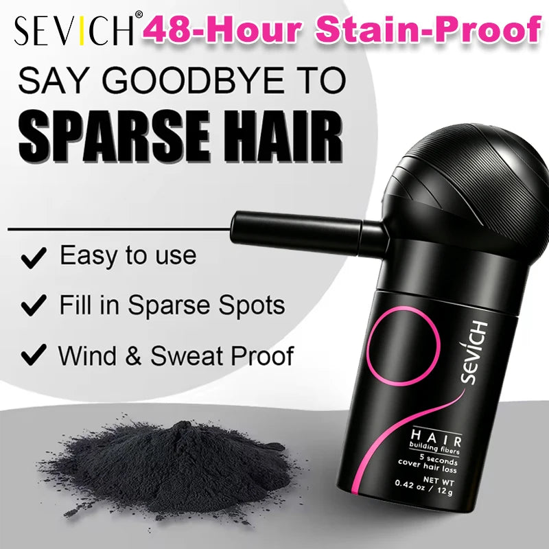 SEVICH Men's Fiber Set 12g. Contour Styling Powder Instantly Adds Natural-Looking Density. Pairs with Thickening Spray