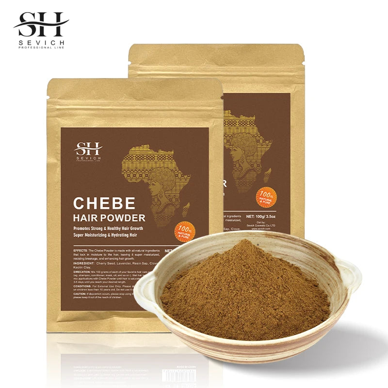 100% Natural Chebe Powder Natural Ingredients Promotes Hair Strengthens & Thickens Anti Hair Loss Hair Regrowth Treatment