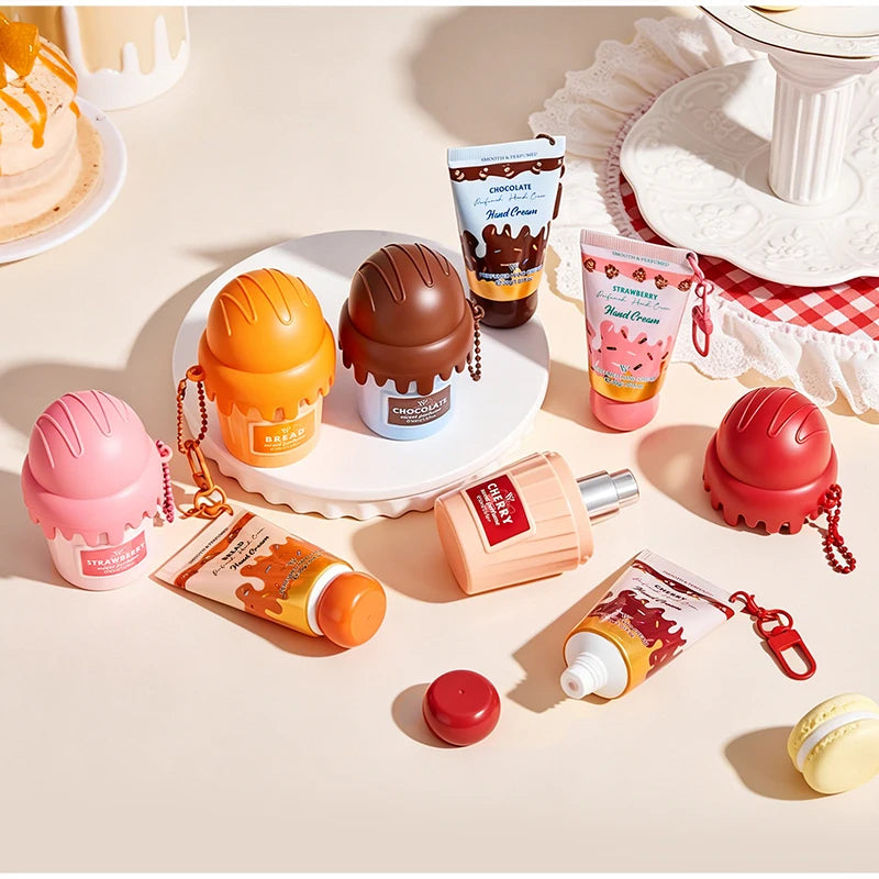 Ice Cream Shape Perfume Mist Hand Cream Set Bread Cherry Chocolate Scent Fragrance Spray Hand Lotion Daily Body Care Gift Kit - AliExpress 66