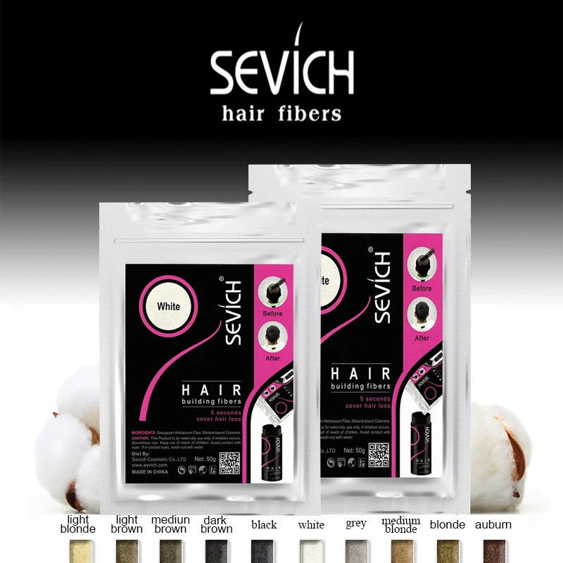 Sevich 10 Colors Hair Fiber 50g Hair Building Fiber Powder Keratin Instant Hair Growth Fiber Refill Hair Loss Hair Care Product - AliExpress 66