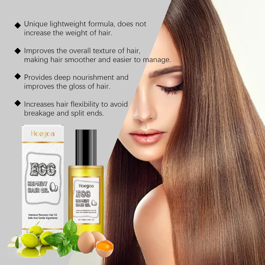 Egg Remedy Hair Oil Restore Soft Smooth Straighten Shiny Deep Moisturizer Nourish Hair Roots Frizzy Dry Scalp Hair Care Product - AliExpress 66