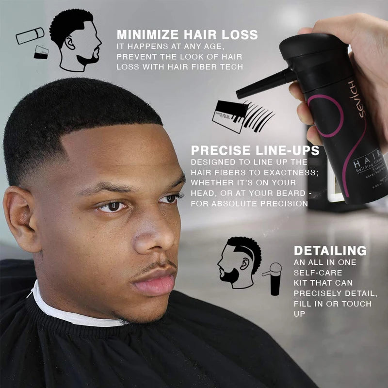 SEVICH Hair Fiber Thickening Spray Set 12g Instant Regrowth Powder Hair Building Fiber Applicator Hairline Powder Hair Concealer