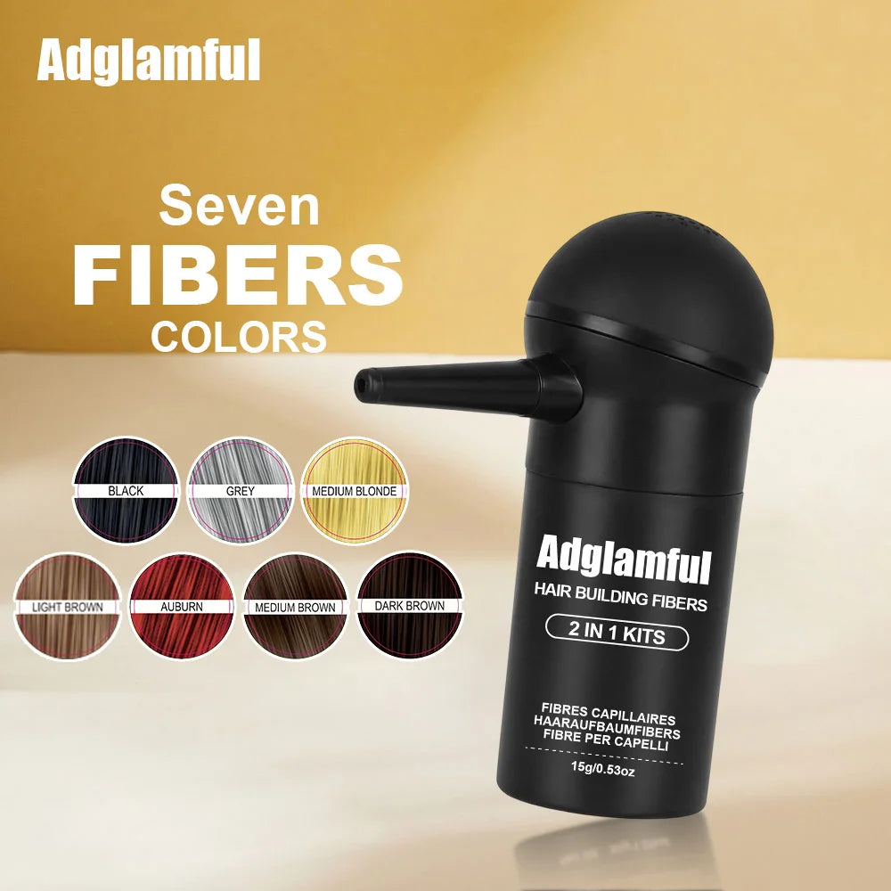 Adglamful Hair Fiber Kit 15g, Unisex, Instantly Adds Volume, Conceals Thinning Areas, and Fills Hairline for a Fuller Look. - AliExpress 66