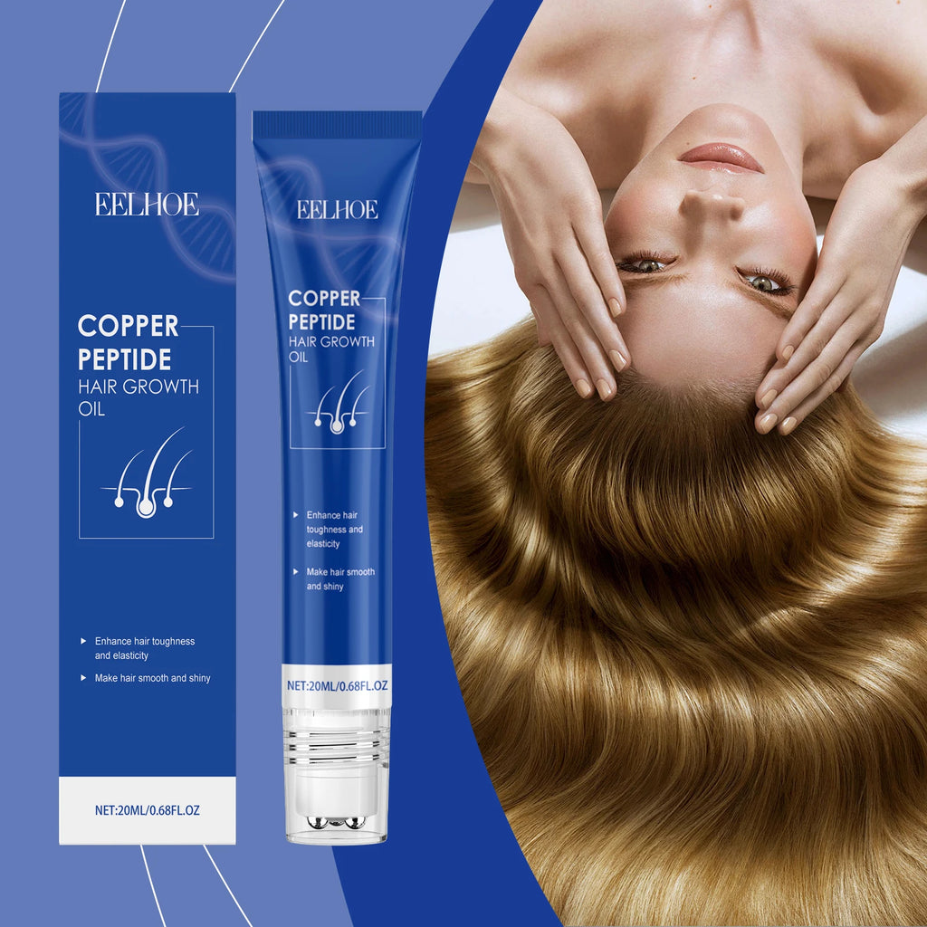 EELHOE Blue Copper Peptide Hair Oil, Nourishes Dry Frizzy Hair, Reduces Breakage, Adds Shine & Softness, Scalp Care Treatment - AliExpress 66