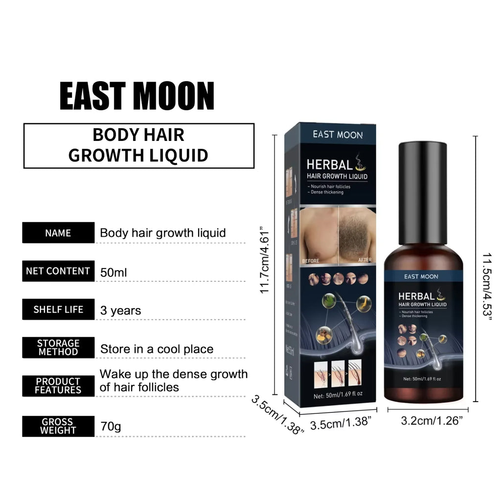 Hair Growth Serum Chest Body Hair Mustache Regrowth Longer Thicker Hair Thinning Treatment Moisture Nourish Beard Growth Spray - AliExpress 66