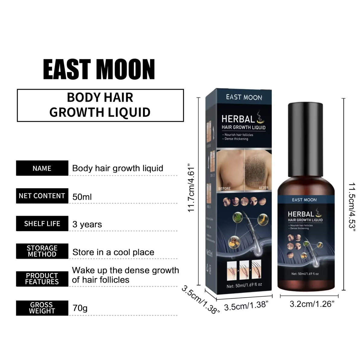 Hair Growth Serum Chest Body Hair Mustache Regrowth Longer Thicker Hair Thinning Treatment Moisture Nourish Beard Growth Spray - AliExpress 66