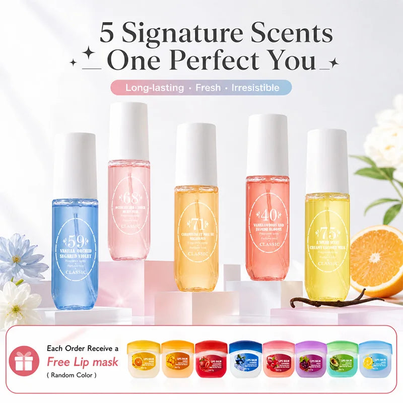 Perfume Mist Body Spray 5 Scents Vanilla Orchid Ocean Air Jasmine Blooms Creamy Coconut Milk Macadamia Long Lasting 90ml Each for Women Gift - AliExpress 66