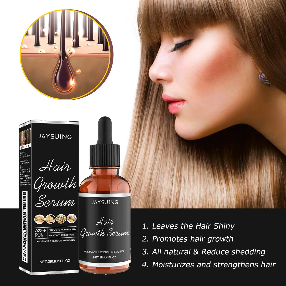 Hair Growth Oil Fast Hair Growth Effective Baldness Repair Hereditary Hair Loss Postpartum