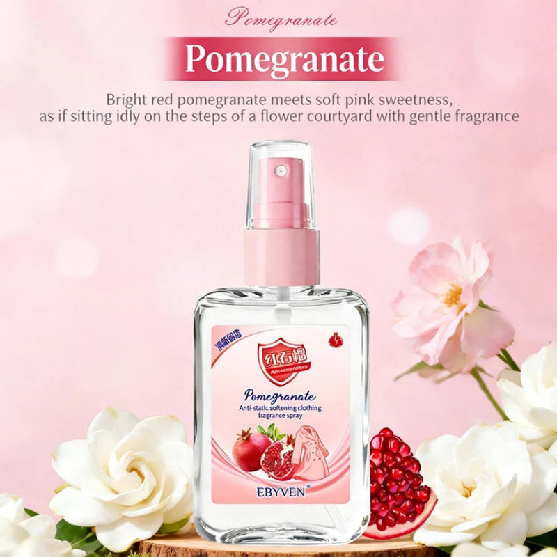 Clothing Fragrance Spray,Closet Fabric Anti-Static Deodorizing Mist,Long-Lasting Odor Eliminator,Camellia /Pomegranate Scent