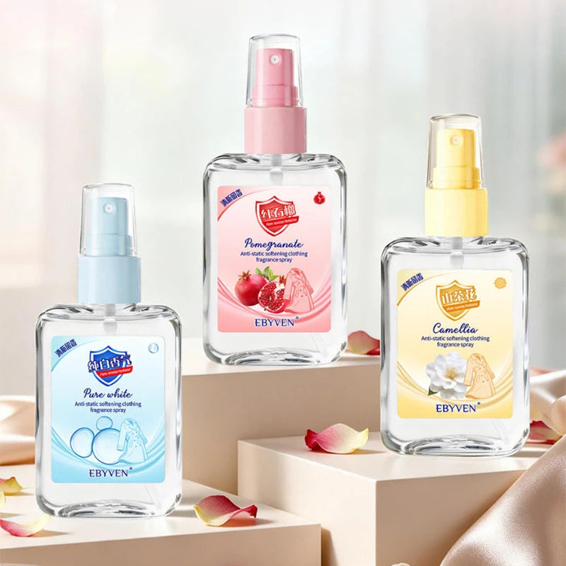 Clothing Fragrance Spray,Closet Fabric Anti-Static Deodorizing Mist,Long-Lasting Odor Eliminator,Camellia /Pomegranate Scent