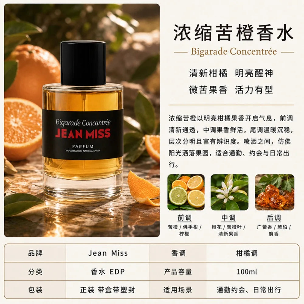 JEAN MISS 100ML Rose Thunder & Bigarade Concentree Perfume For Women EDP Rich Floral Citrus Fragrance Long Lasting Portable