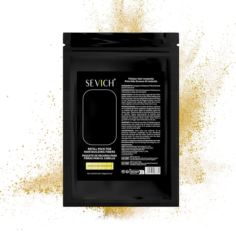 SEVICH Hair Fiber 100g Keratin Hair Building Fiber Thickening Hair Powder Concealer Refill Bag Bald Extension Care Product