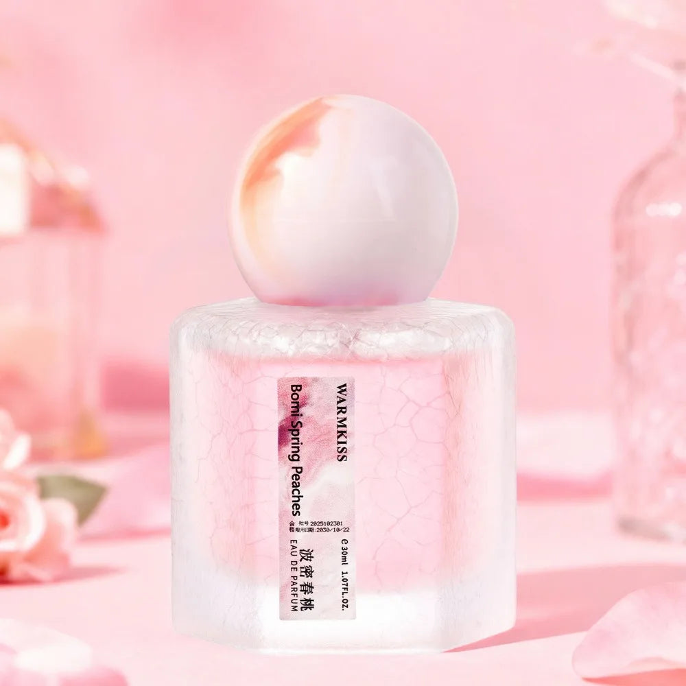 30ML Bomi Spring Peach Perfume Fresh Sweet Floral Fruity Milk Long Lasting Fragrance Eau de Toilette For Women Daily Dating