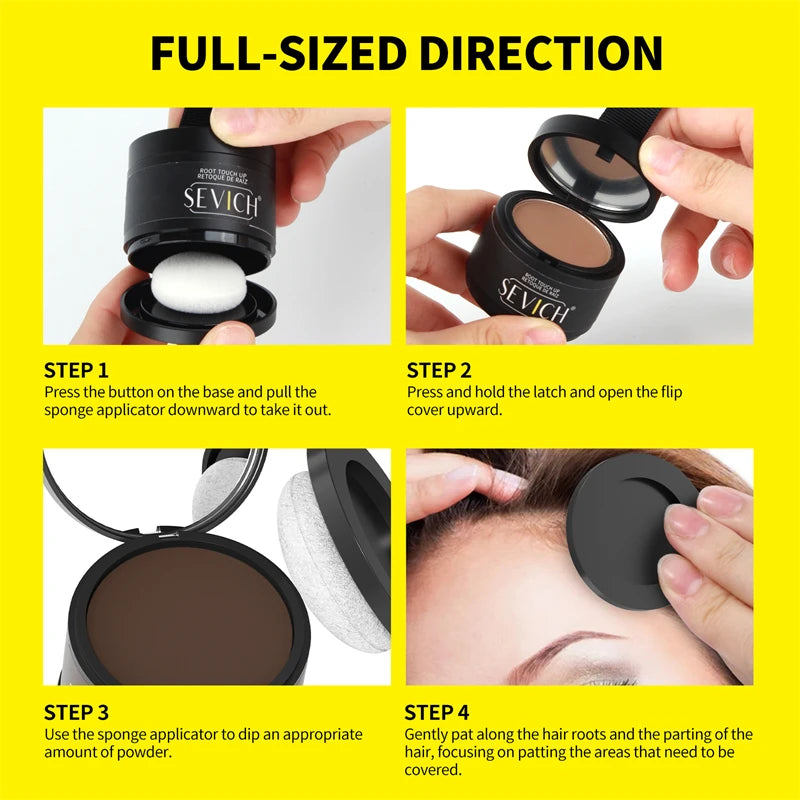 SEVICH Replaceable Hairline Powder Kit Refill Hairline Shadow Powder Root Cover Up Hair Concealer Double Ended Makeup Brush - AliExpress 66