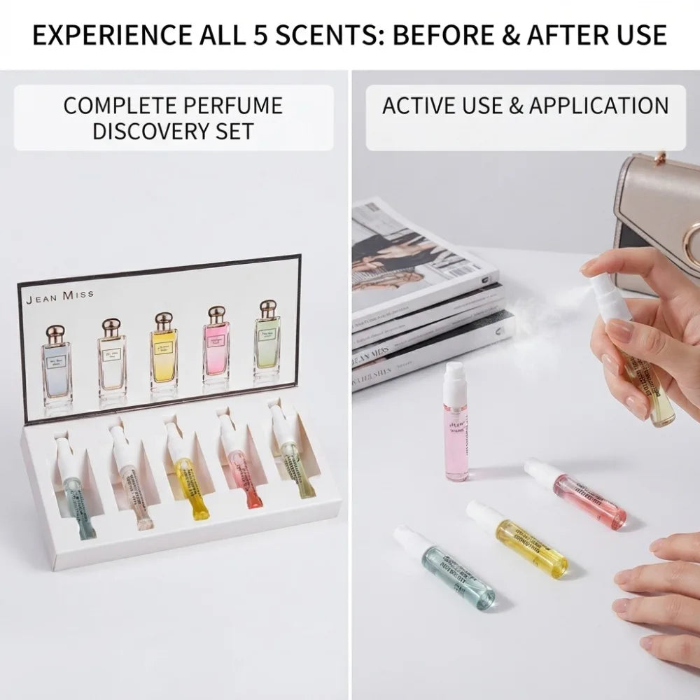 JEAN MISS Multi Scent Mini Perfume Sample Set Long Lasting Light Fragrance Portable Travel Pocket Gift Perfume Kit For Ladies