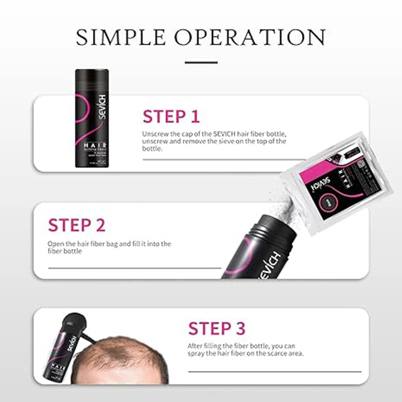 Sevich Hair Building Fibers For Men & Women Dark Brown 25g Fill In Fine Or Thinning Hair Instantly Thicker Fuller Looking Hair - AliExpress 66