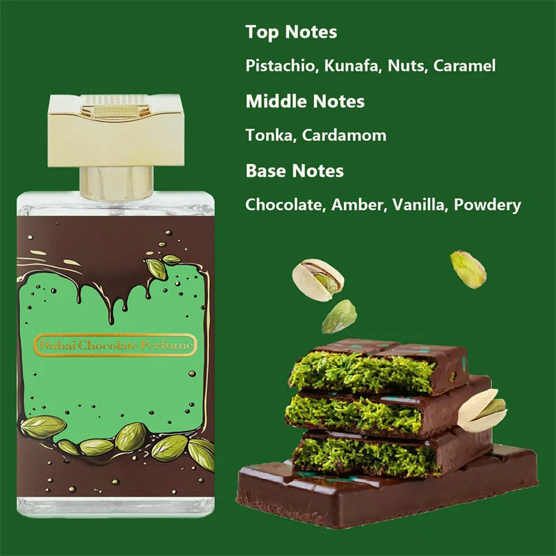 100ml Original Dubai Chocolate Perfume Long-lasting Fragrance Pheromone Fresh Charm Fragrance Irresistible Chocolate Scent Spray