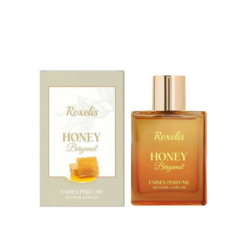 50ml Honey Bergamot Unisex Perfume Long Lasting Warm Sweet Citrus Light Scent Amber Square Bottle Daily Office Fragrance