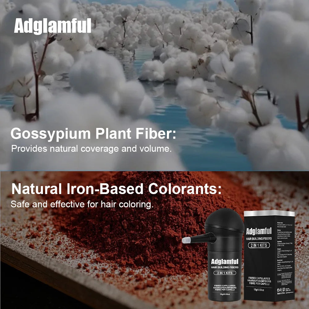 Adglamful Hair Fiber Kit 15g, Unisex, Instantly Adds Volume, Conceals Thinning Areas, and Fills Hairline for a Fuller Look. - AliExpress 66