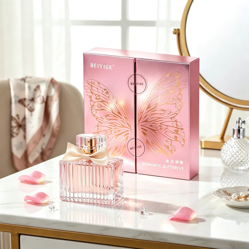50ML Romantic Butterfly Perfume Gift Box Set Eau De Toilette Elegant Charming Long Lasting Floral Fruity Fragrance For Women