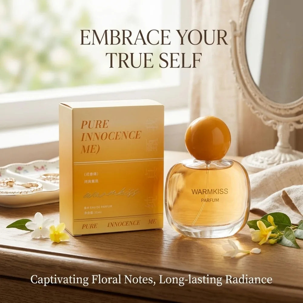 50ML Warmkiss Pure Innocence Me Perfume EDT Orange Blossom Jasmine Gardenia Amber Musk Long Lasting Floral Scent Women Fragrance