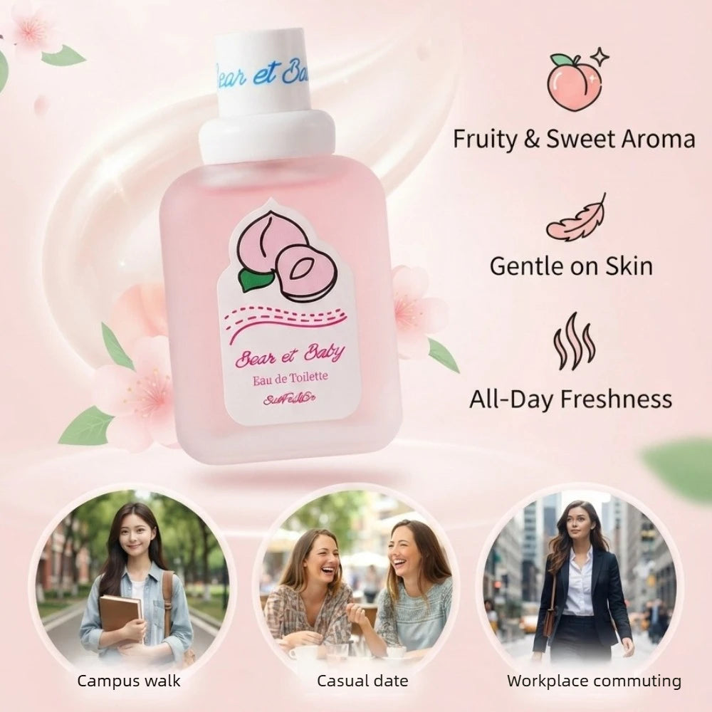 50ML Baby Bear Series Women's Perfume Long Lasting Fragrance Peach Pomegranate Orange Milk Ice Cream Fresh Not Cloying Sweetness