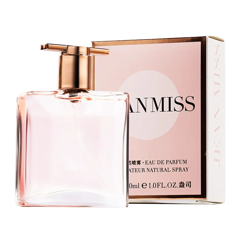 50ml Women Perfume Long Lasting Soft Clean Floral Light Scent Pink Rectangle Bottle Rose Gold Cap Daily Office Dating Fragrance