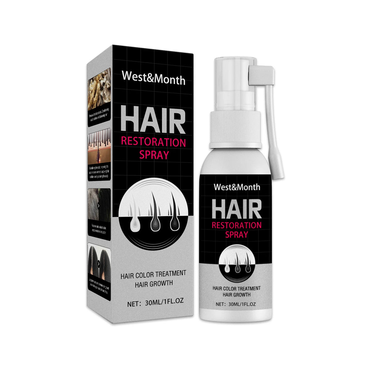 Black Hair Spray 30ml Natural Gray to Black Treatment
