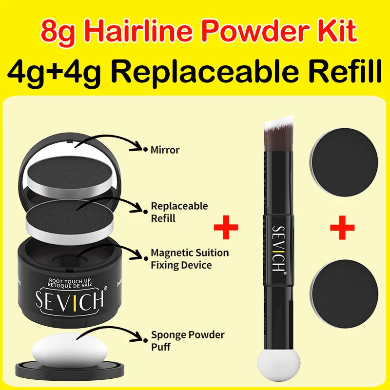 SEVICH Replaceable Hairline Powder Kit Refill Hairline Shadow Powder Root Cover Up Hair Concealer Double Ended Makeup Brush - AliExpress 66