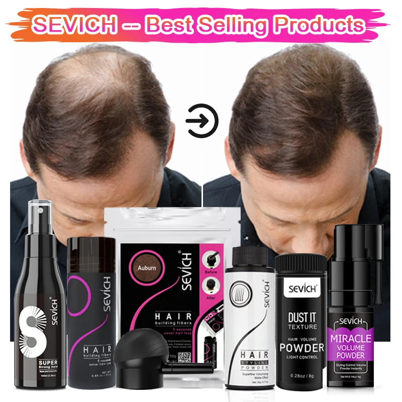 Sevich Hair Building Fibers Powder Spray Keratin Thicker Anti Hair Loss Products Instant Hair Growth Fiber Hair Care Christmas - AliExpress 66